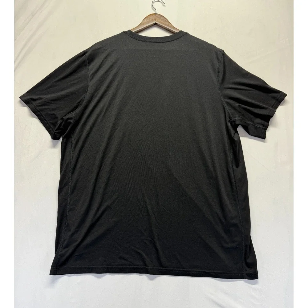 Nike Dri Fit Athletic Training Top Mens‎ 2XL Black White Spellout Logo Crew Neck